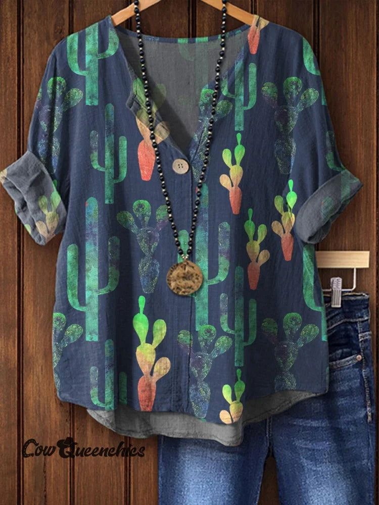 Women's Vintage Print Casual Shirt