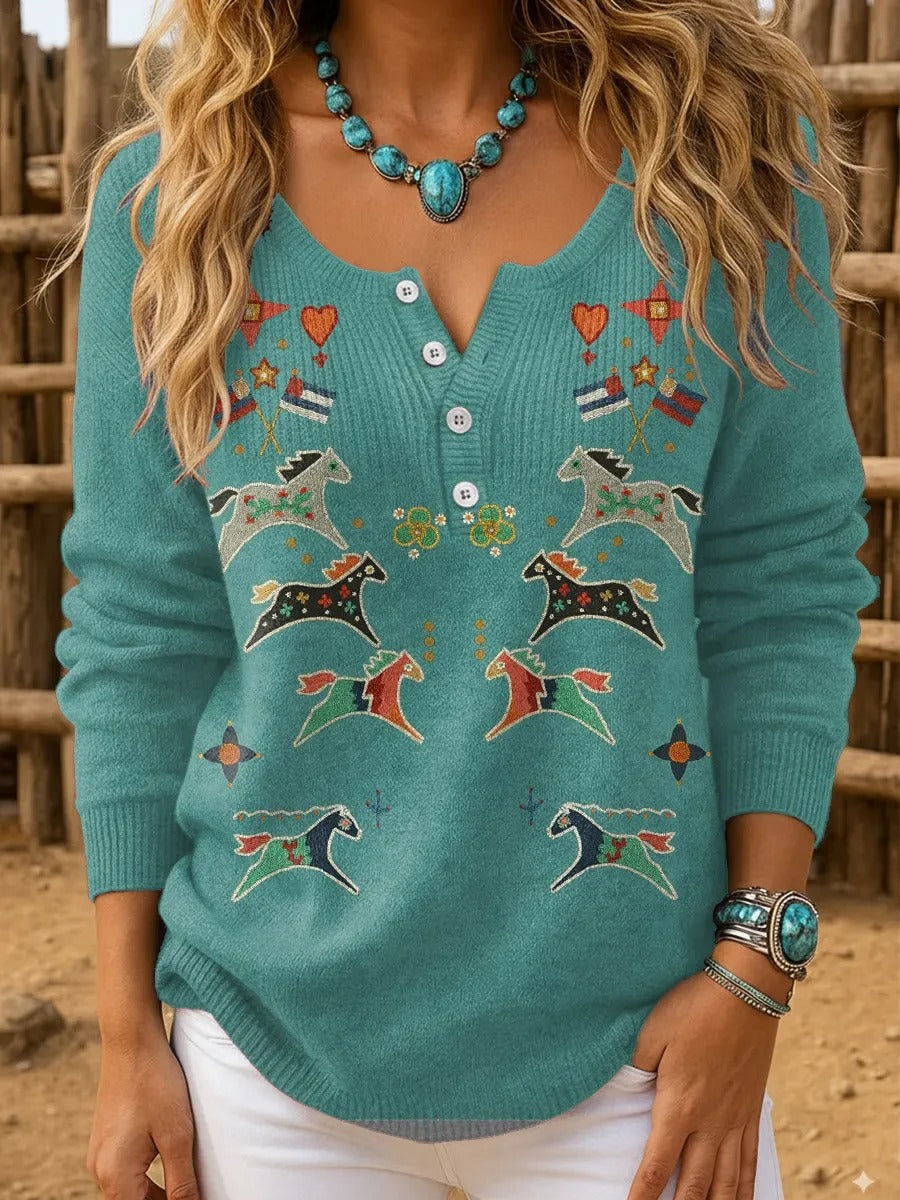 High Quality Vintage Print Casual Wool Coat