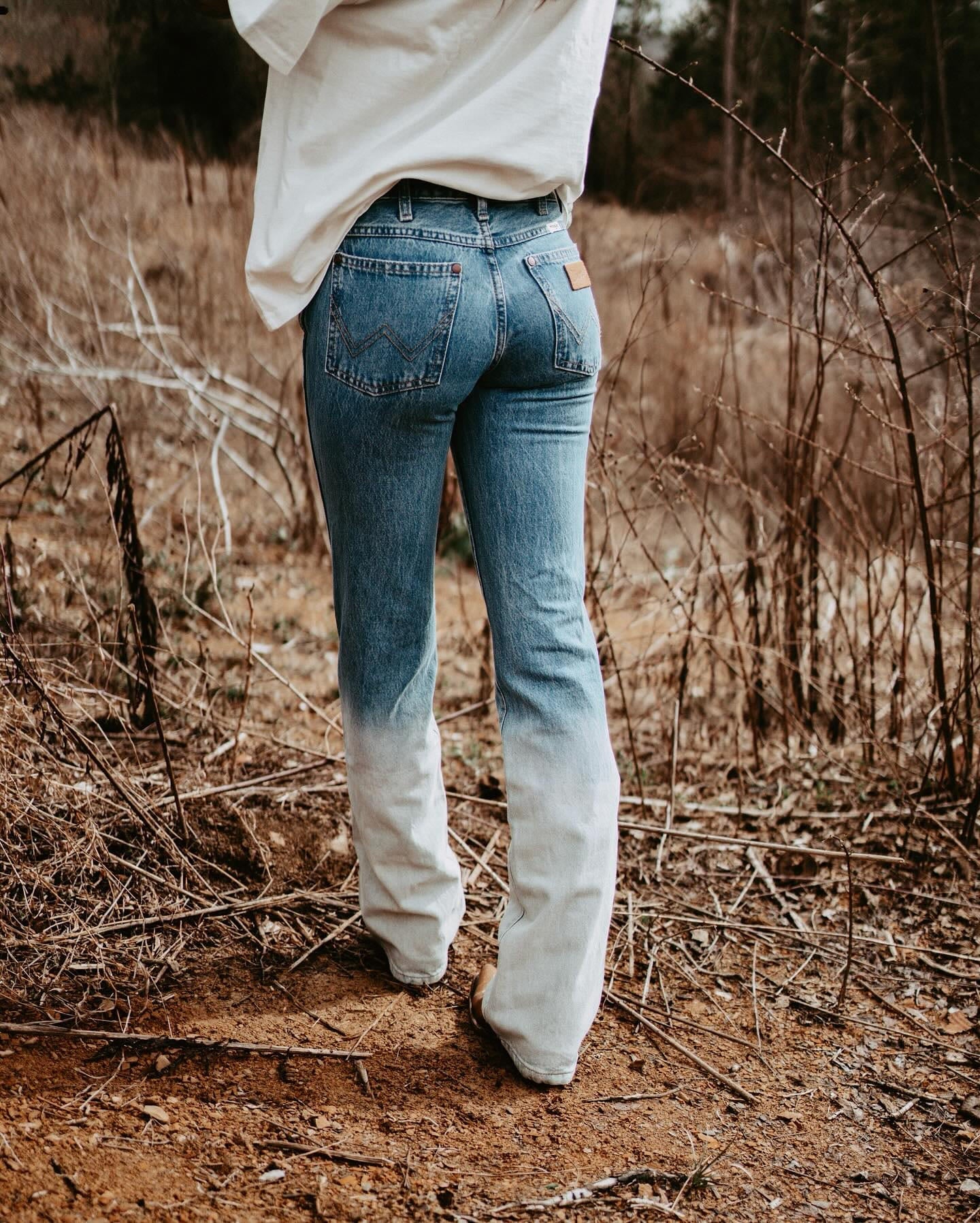 Vintage Blue & White  High Waist Jeans