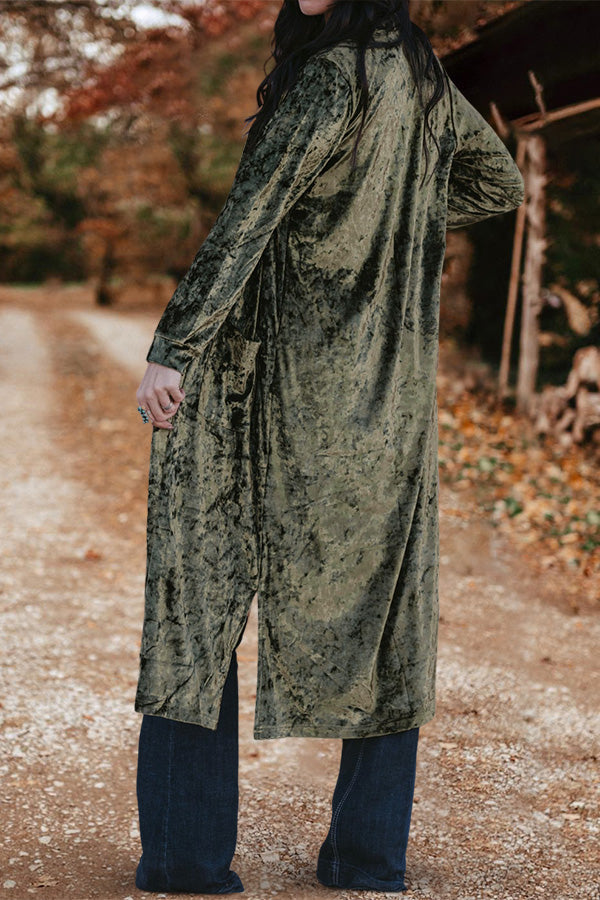 Gorgeous Long Sleeve Velvet Duster