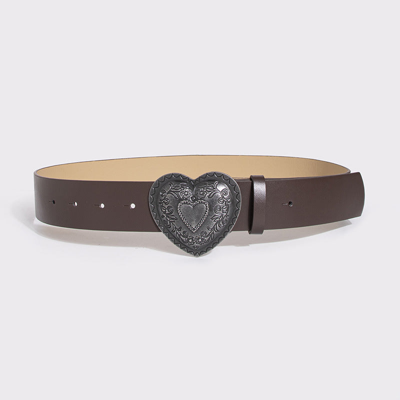 Vintage Heart Engraving Fashion Belt