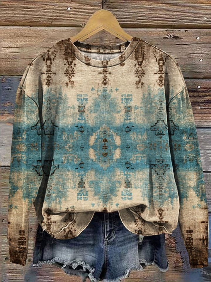 Vintage Print Casual T-shirt