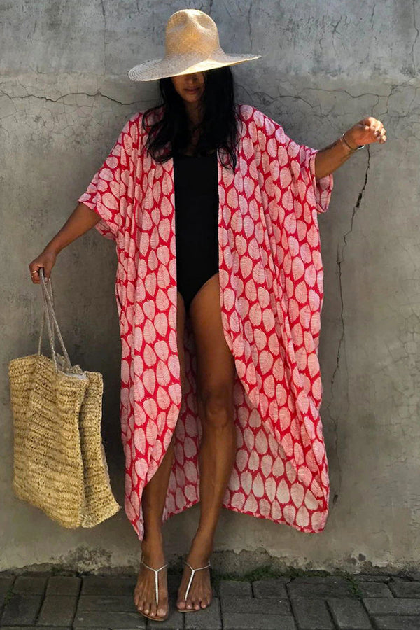 Hidden Island Boho Printed Kimono Beach Cover-up