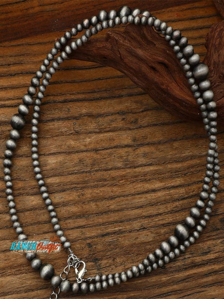 Vintage Ethnic Beaded Necklace Long Necklace