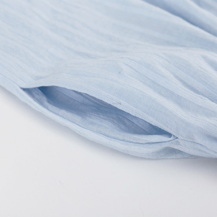 Cardigan Shorts Striped Suit Two-Piece Set