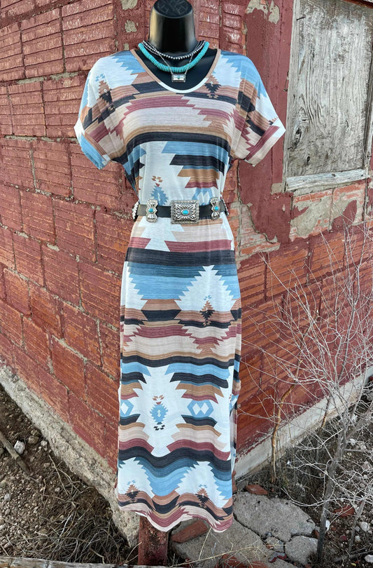 Take Notice Aztec Maxi Dress