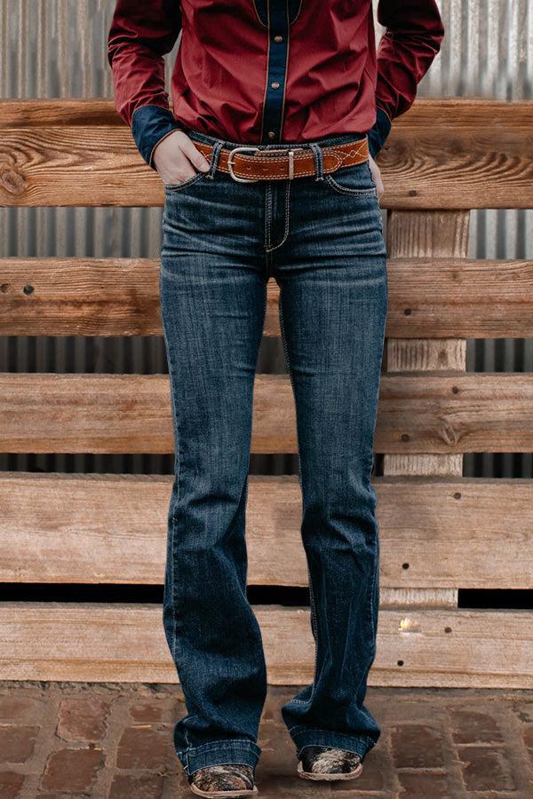 Vintage Washed Straight-Leg Jeans