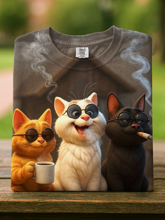 Cat Art Casual Short Sleeve T-Shirt