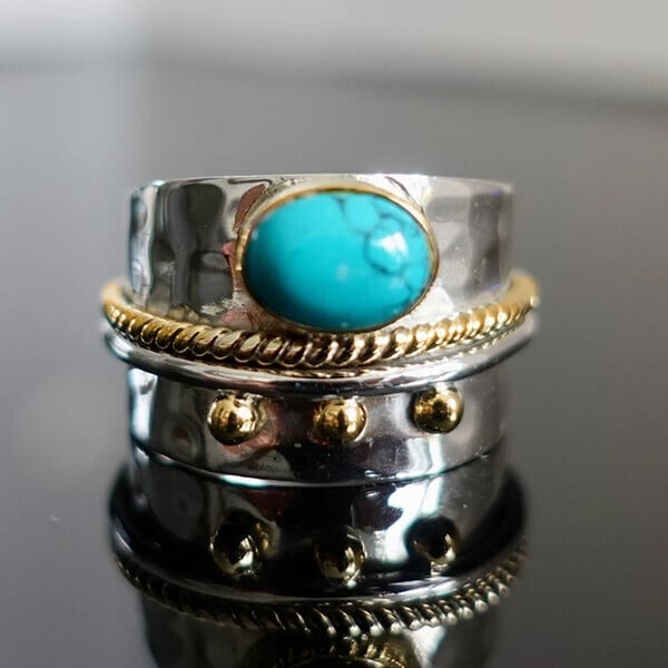 🔥Last Day Promotion 70% OFF-Turquoise Wide Band Ring