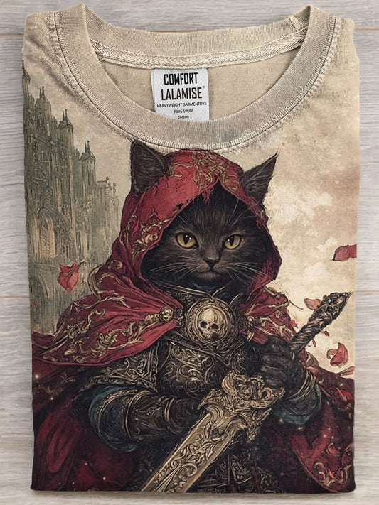 Funny Cat Art Print Casual Short Sleeve T-shirt