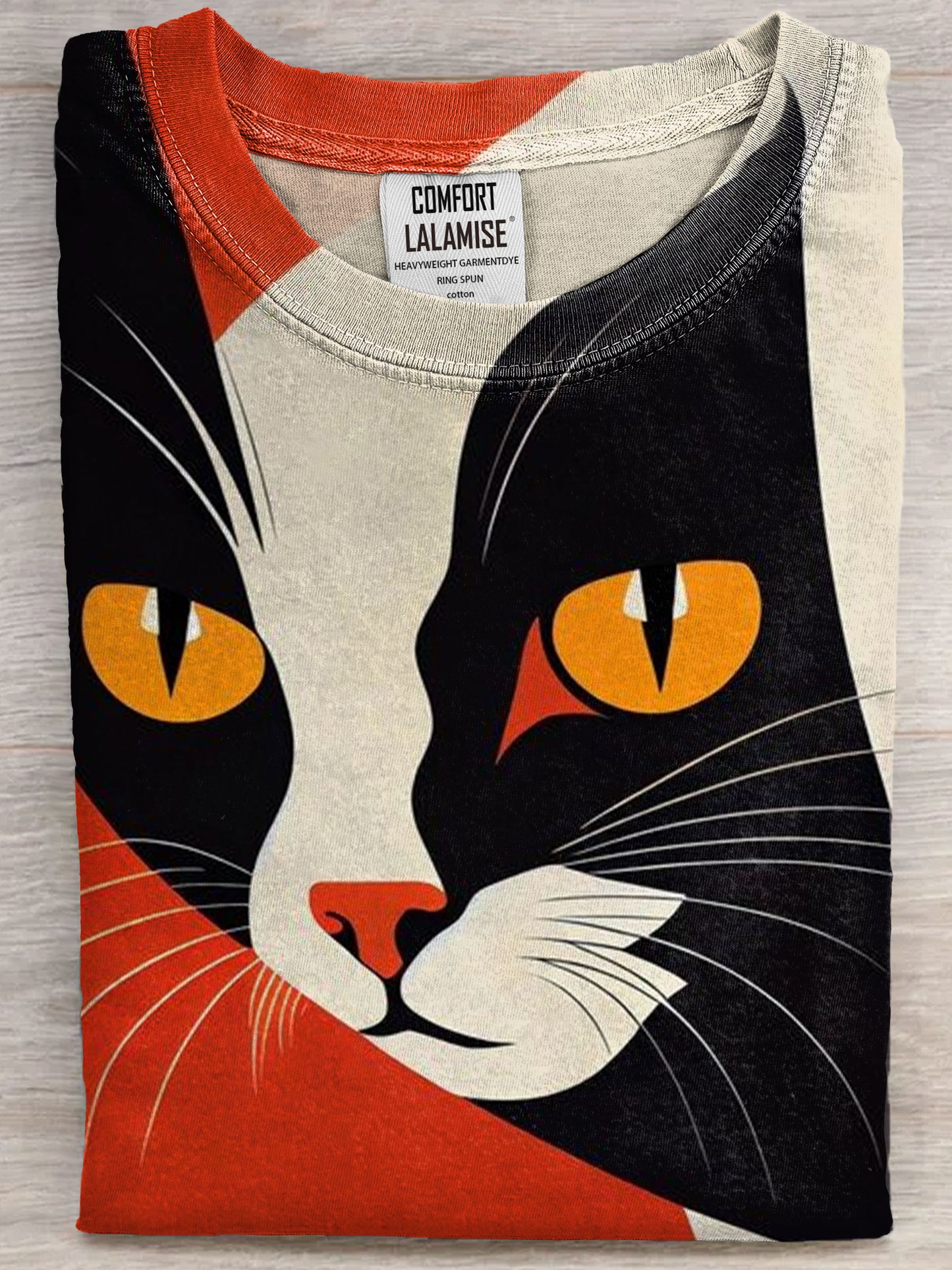 Abstrct Cat Face Art Print Casual Short Sleeve T-shirt