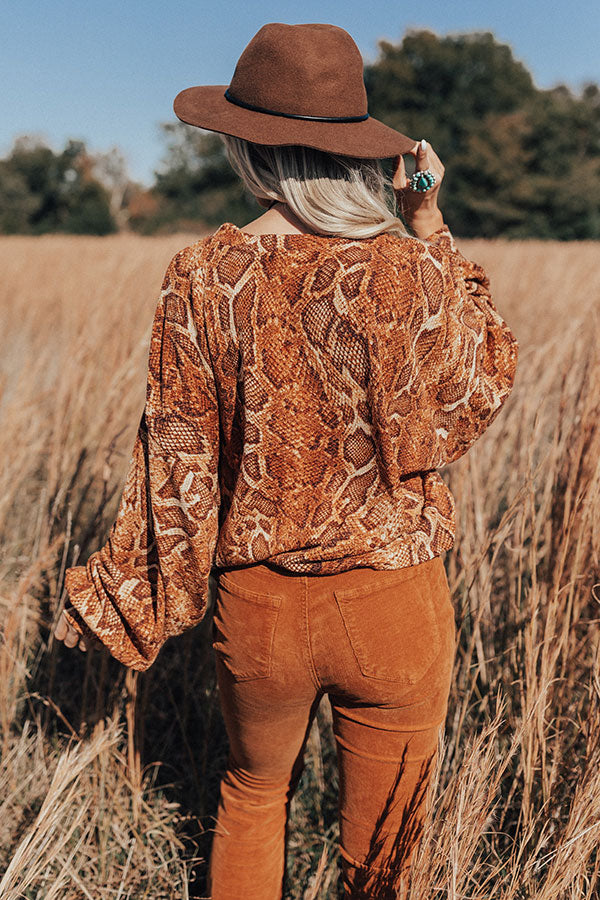 Visions Of Happiness Snake Print Top