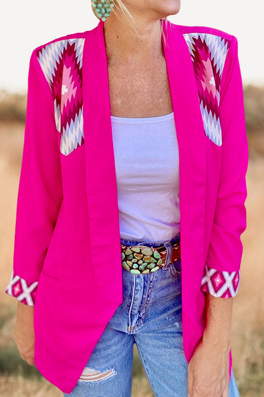 Pretty Western Aztec Print Blazer