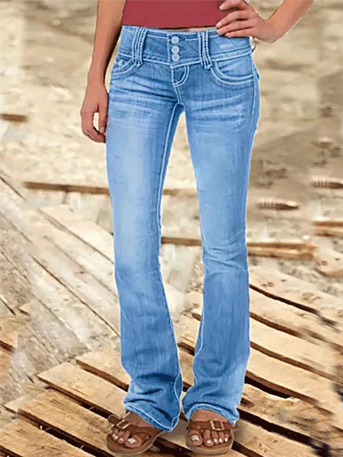 Casual stretch flared jeans