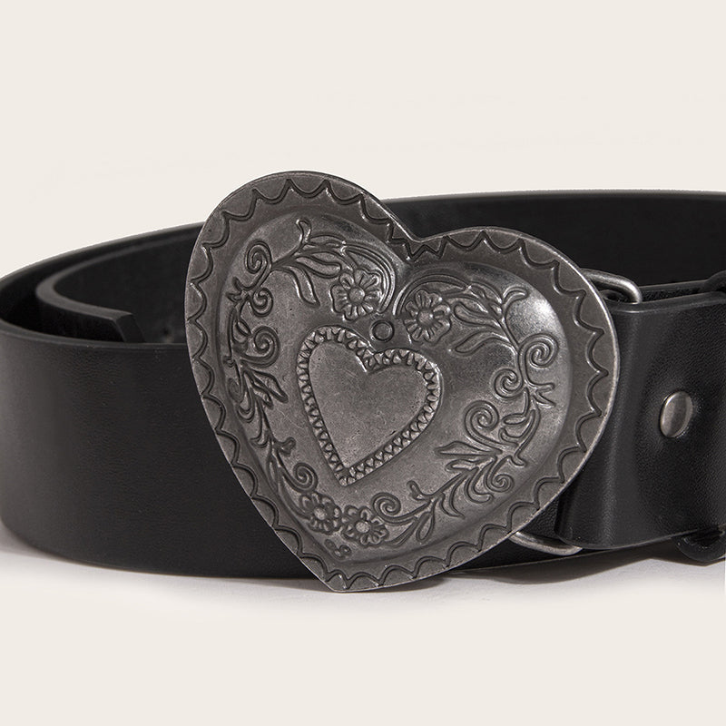 Vintage Heart Engraving Fashion Belt