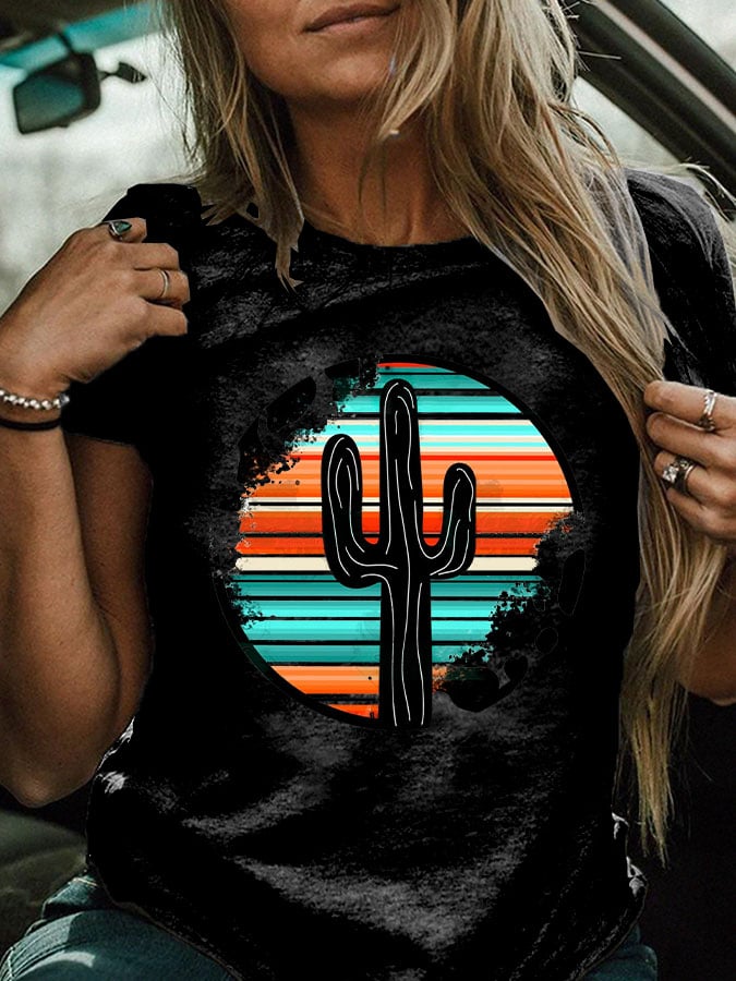 Women'S Cowhide Cactus T-Shirt