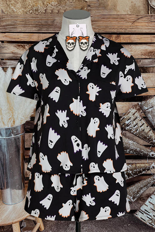 Halloween Ghost Print Pajama Set