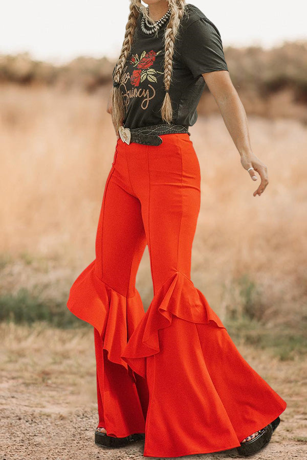 Vintage Pleated Flared Pants