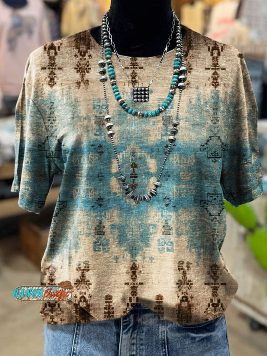 Vintage Print Casual T-shirt