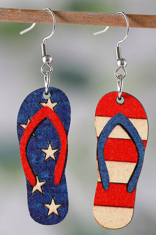 Slippers Pattern Independence Day Earrings