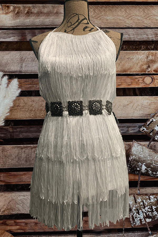 Vintage Layered Fringed Romper