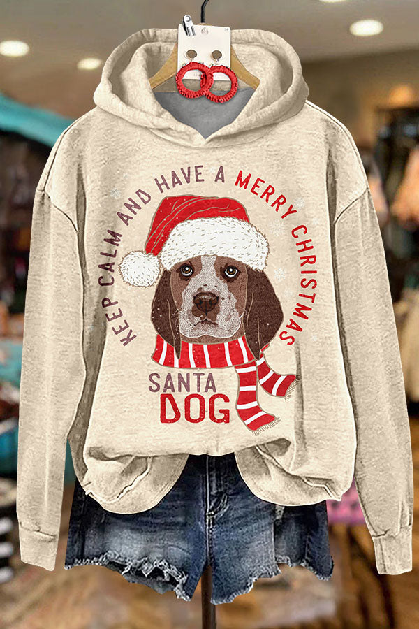 Christmas Santa Dog Hooded Sweatshirt