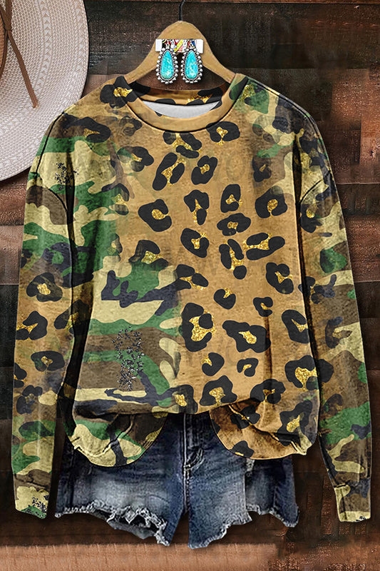 Leopard Camouflage Print Sweatshirt