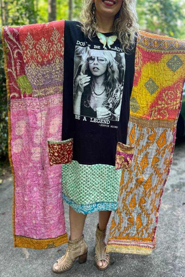 KANTHA WING UPCYCLED DRESS