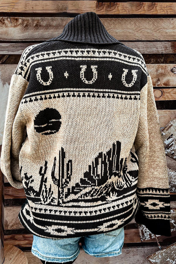 Retro Desert Cowboys Cardigan