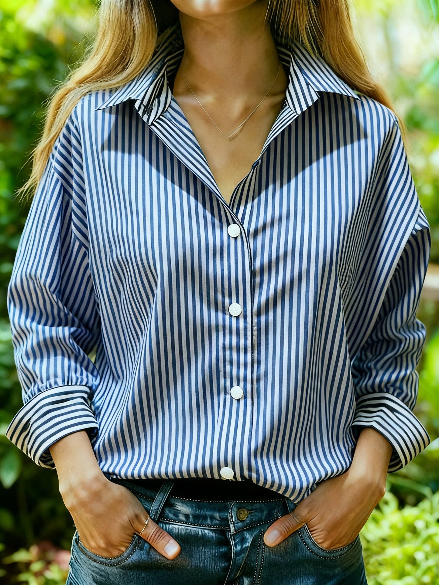 Casuals Striped Long Sleeve Blouse