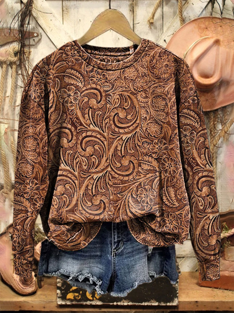 Women's Vintage Art Print Casual Cotton Shirt