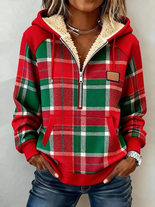 Women'S Casual Loose Color-Blocked Sweatshirt