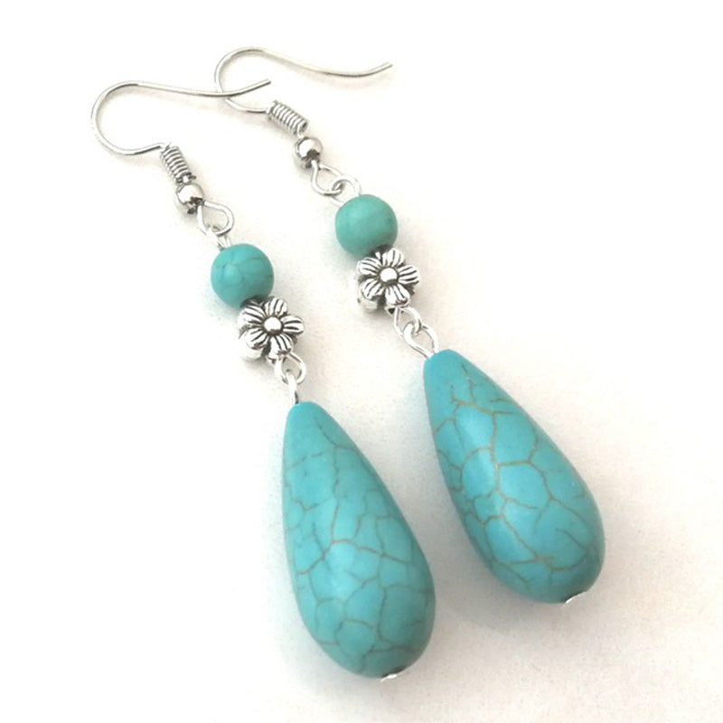 Retro Folk Style Water Drop Earrings