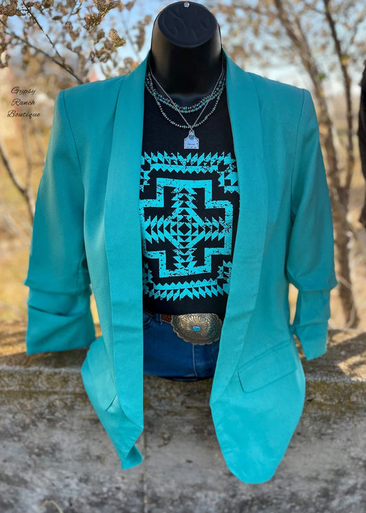 Turquoise Handmade Blazer