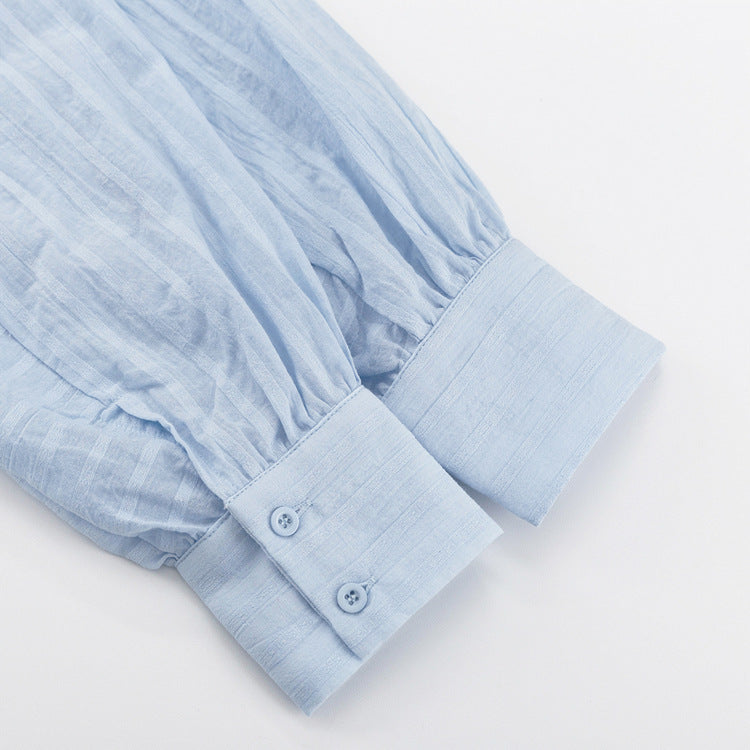 Cardigan Shorts Striped Suit Two-Piece Set