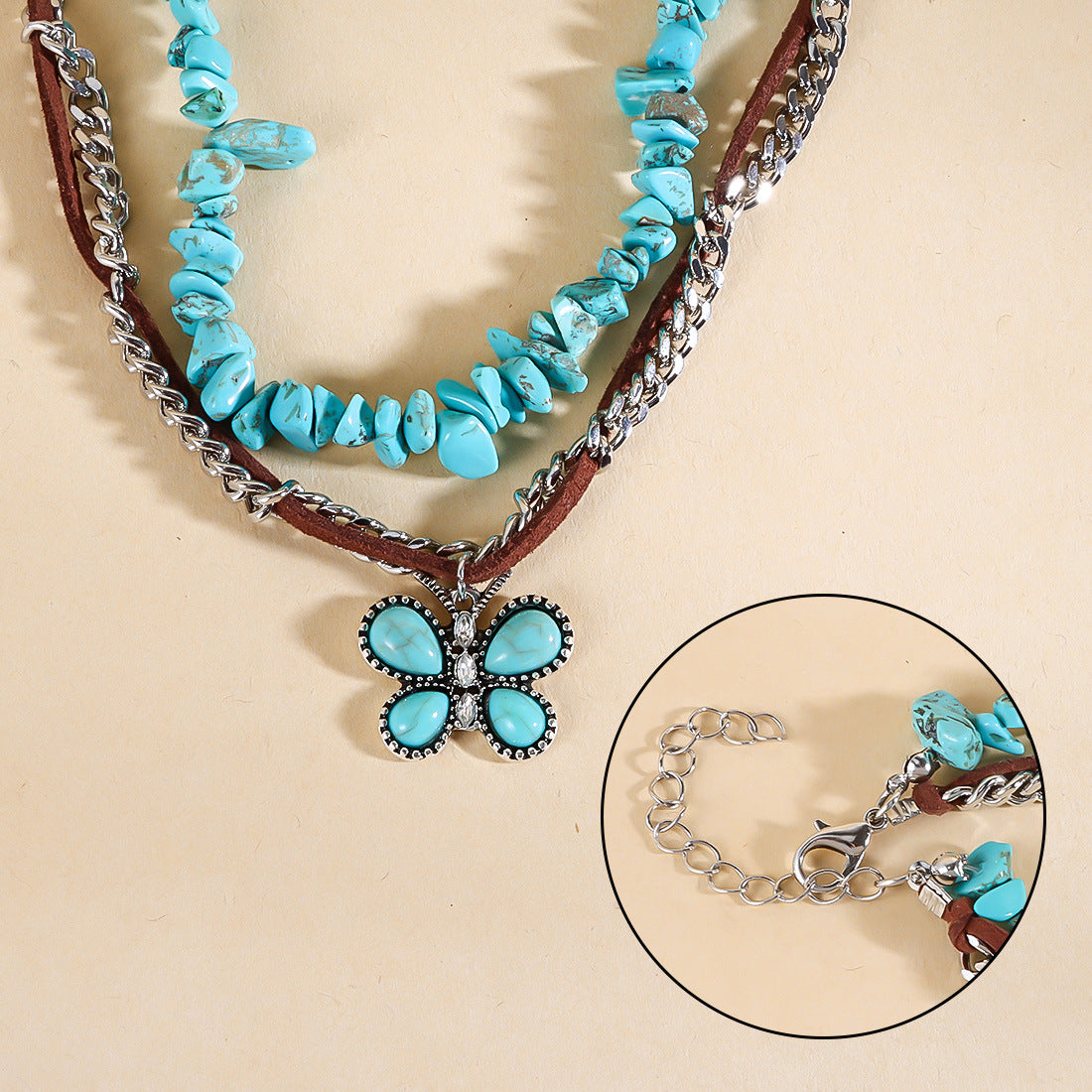 Bohemian Turquoise Butterfly Pendant