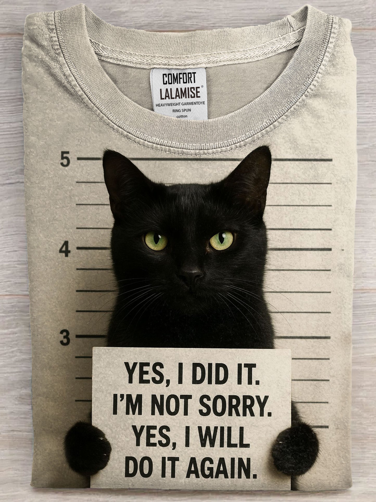 Funny Black Cat Art Print Casual Short Sleeve T-shirt