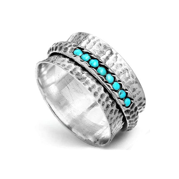 Turquoise Spinner Silver Ring