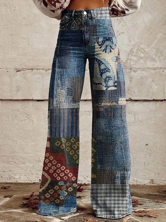 Women's Western Retro Print Casual Pants