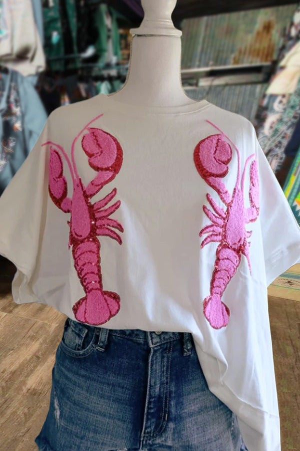 Sequin Lobster Oversized Top