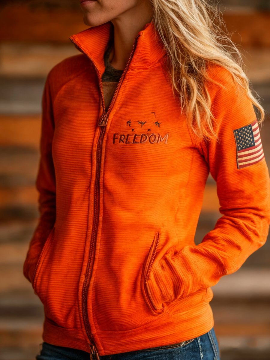 Women's Vintage FREEDOM Western Stand Collar Cardigan