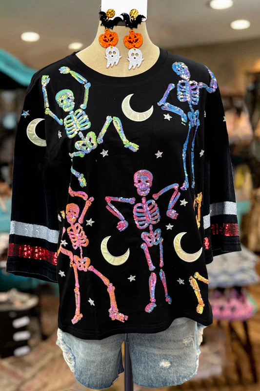 Contrast Skull Top