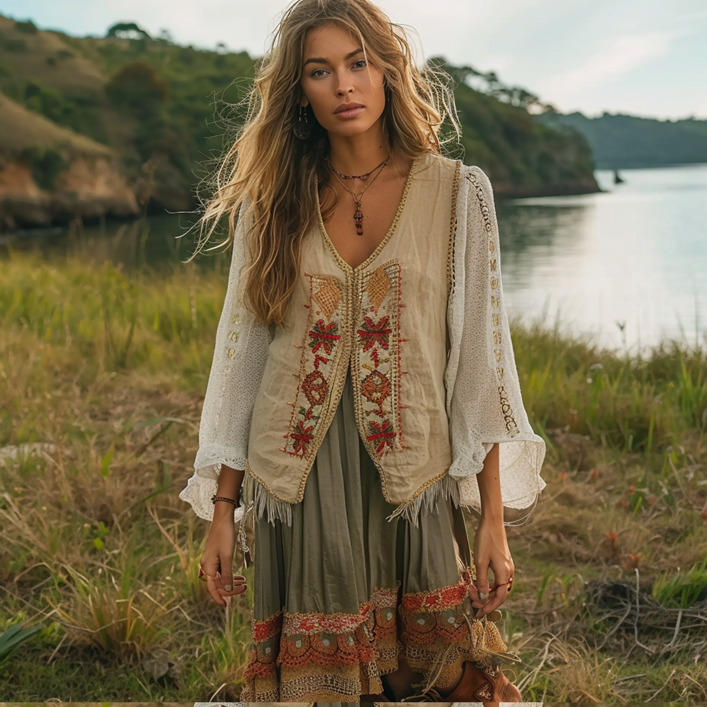 Vacation Ethnic Print Versatile Vest