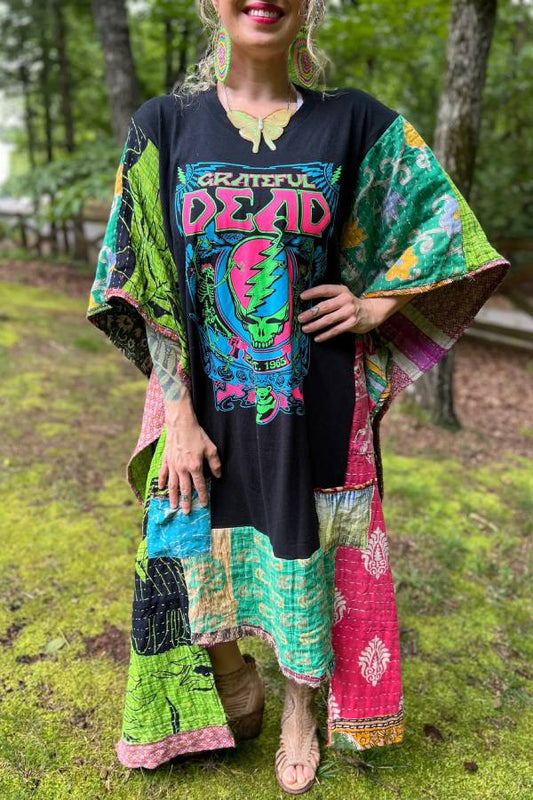 KANTHA WING UPCYCLED DRESS