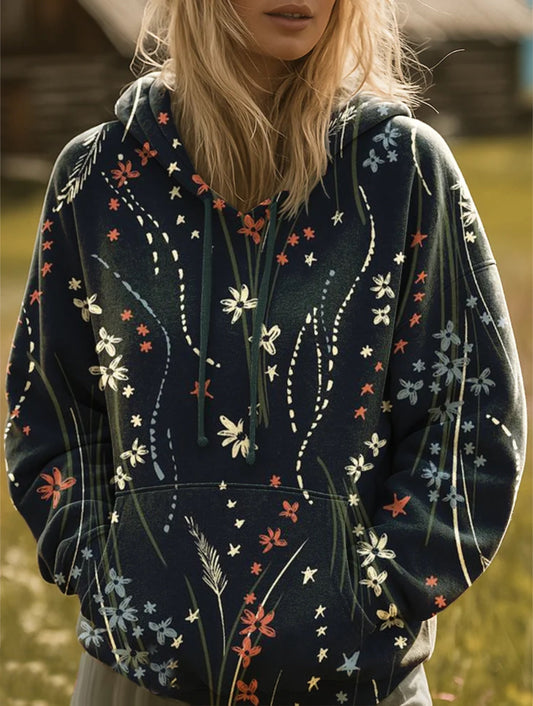 Women's Flowers Art Print Casual Hoodie Sweatshirt