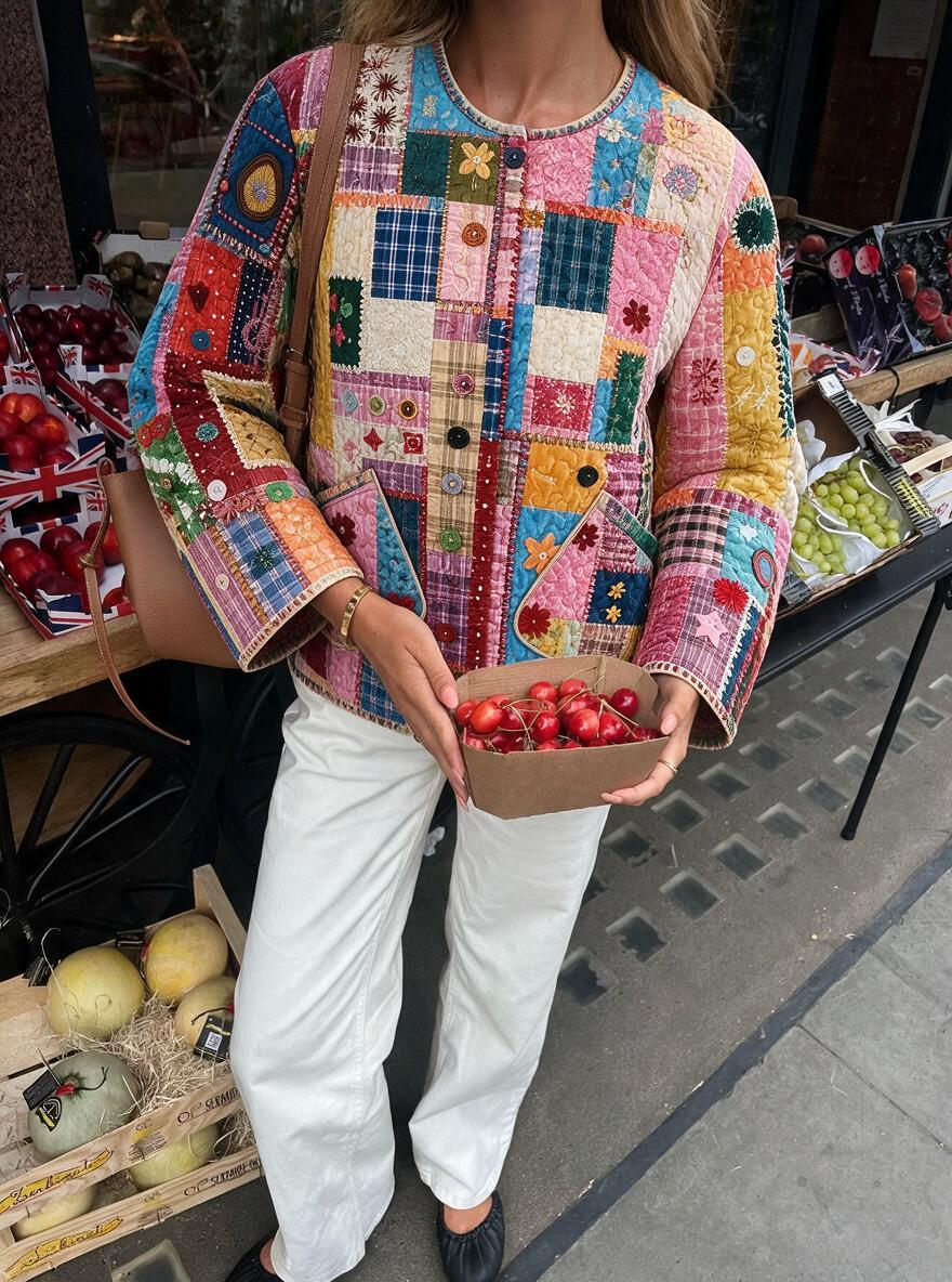 Colorful Patchwork Quilted Jacket