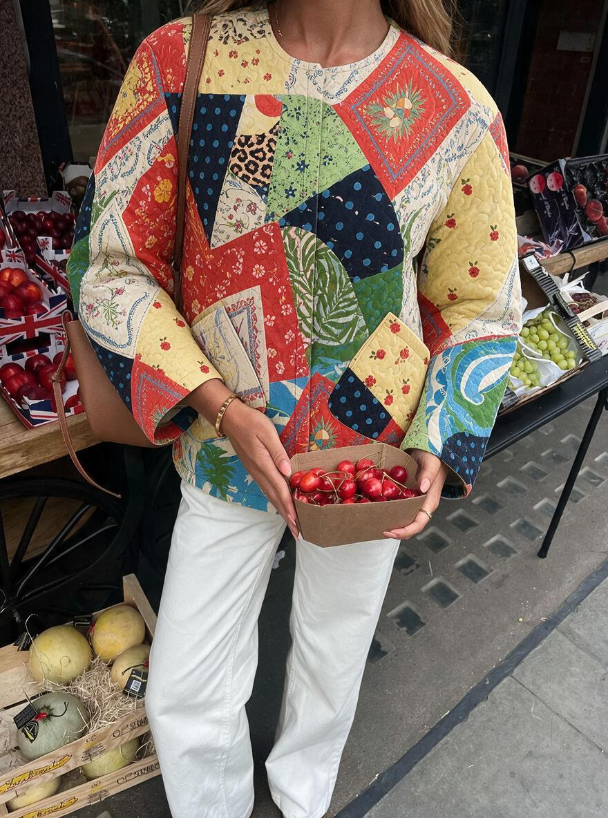 Geometric Patchwork Quilted Jacket