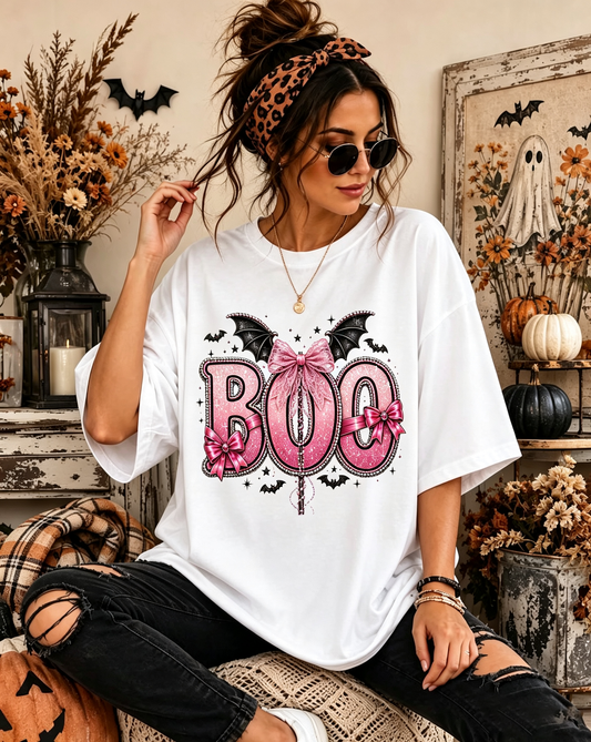 White Boo Halloween Oversized T-Shirt
