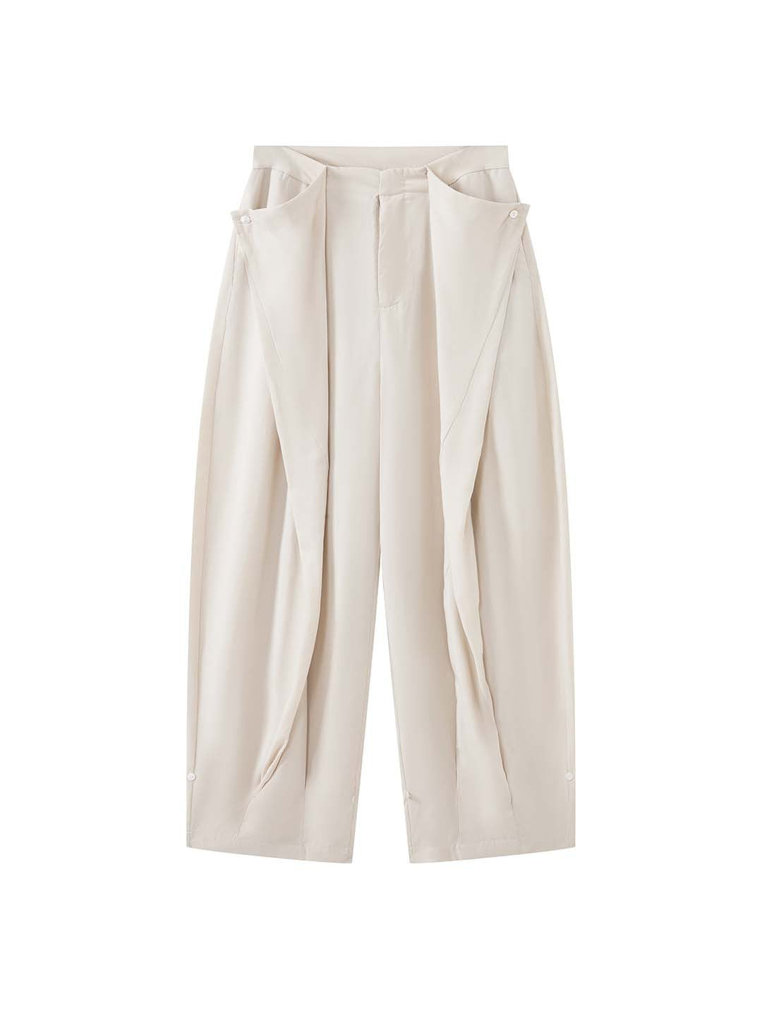 Boho Irregular Design Belted Baggy Harem Pants | Vintage Relaxed Fit Drape Casual Trousers