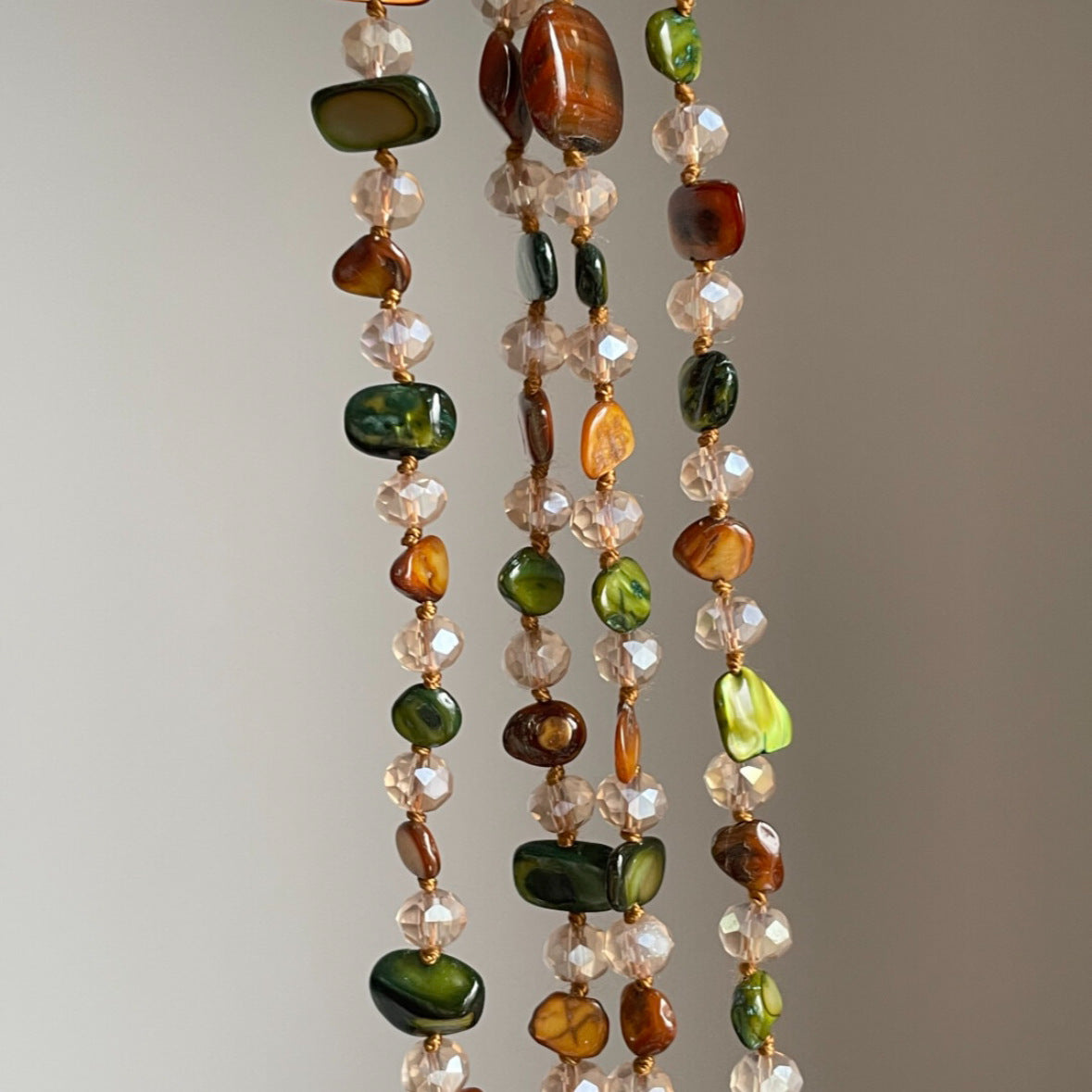 Vintage Bohemian Double Layer Irregular Shell Beaded Necklace, Retro Luxury Vacation Clavicle Chain